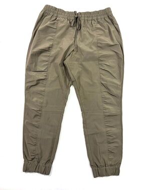 Garnet Hill Ruched Recycled Jogger Pants Green